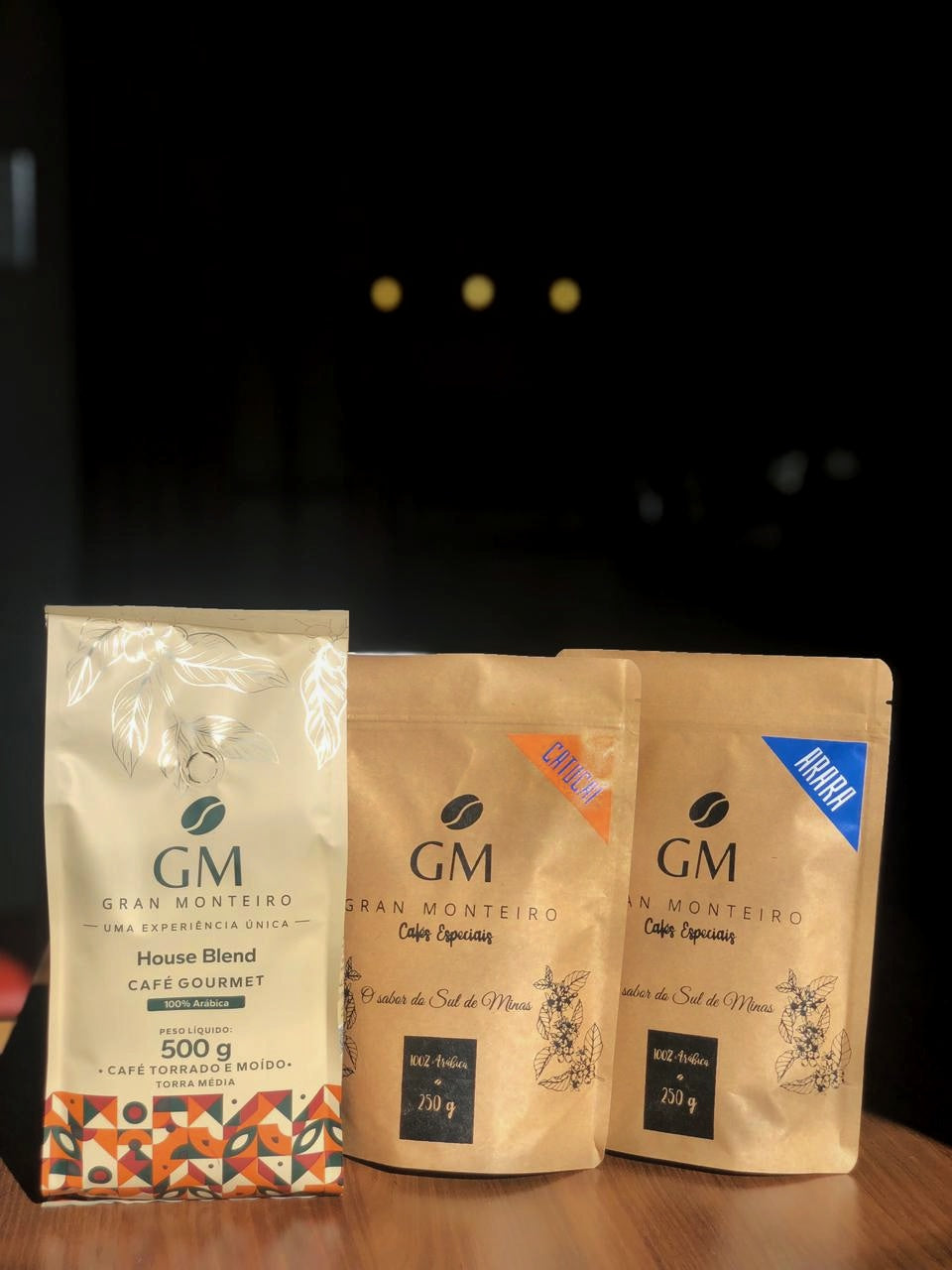 Kit 1 House Blend Gourmet 500g moído + 1 Catucaí 250g + 1 Arara 250g