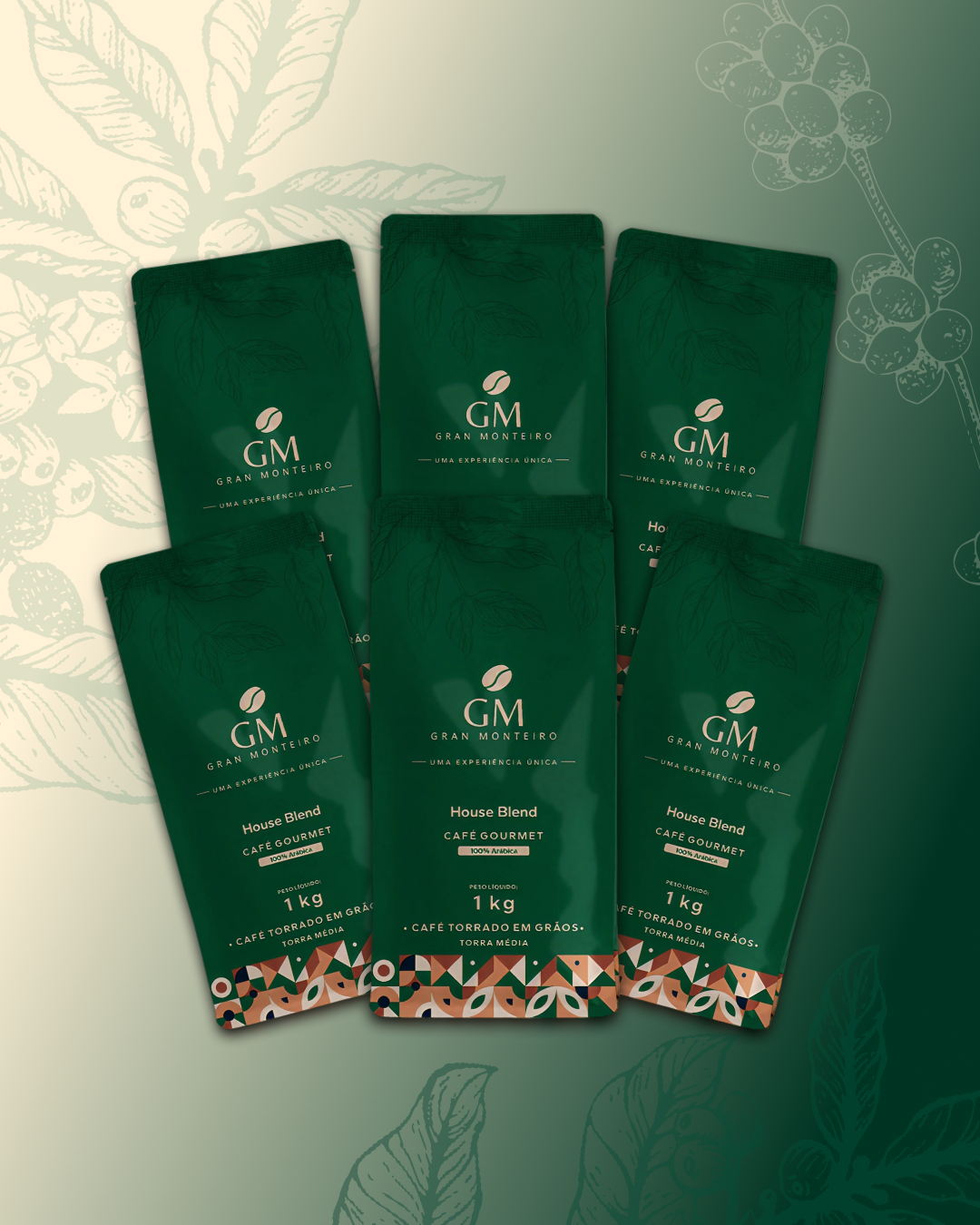 Kit 6 House Blend Gourmet 1Kg em grãos