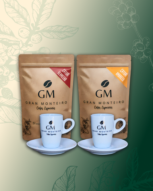 Kit Catuaí Amarelo + Catuaí Vermelho + 2 Xícaras