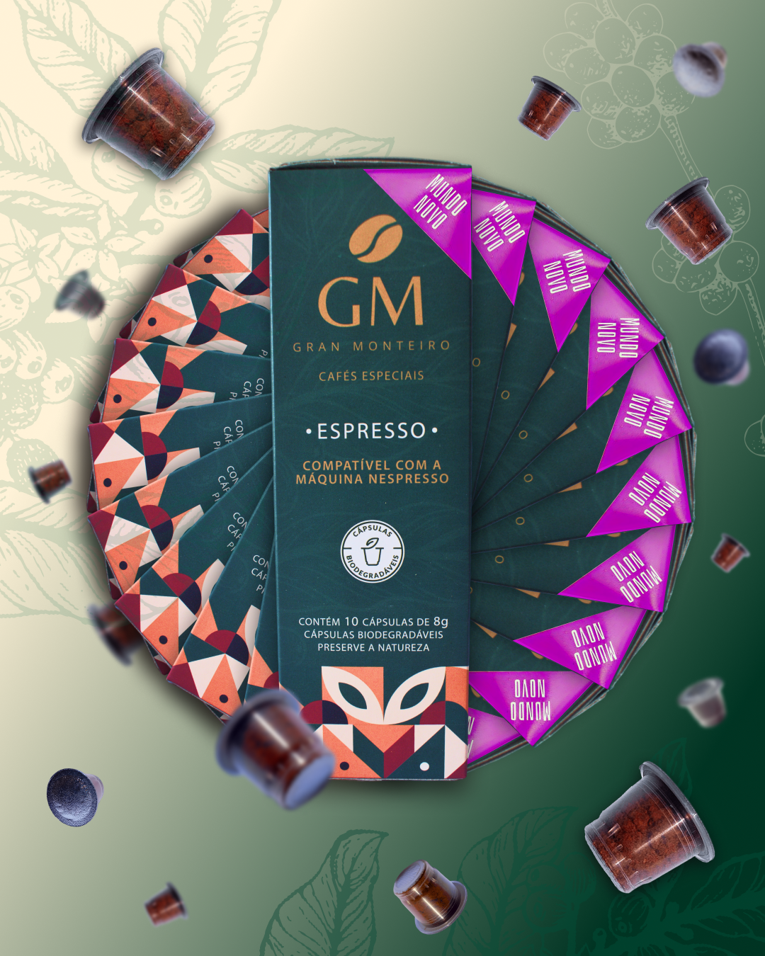 Kit 100 cápsulas - 10x Café especial Mundo Novo em cápsulas (Compatível com Nespresso)