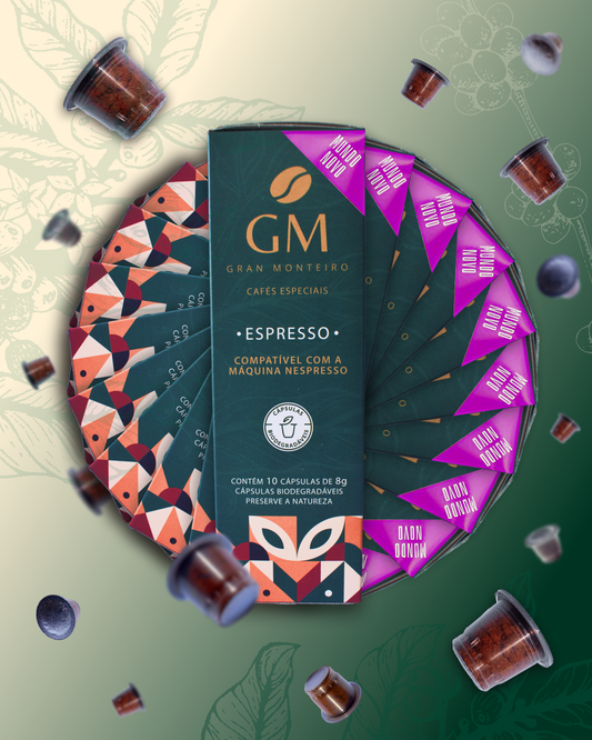 Kit 100 cápsulas - 10x Café especial Mundo Novo em cápsulas (Compatível com Nespresso)