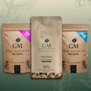 Kit 1 House Blend Gourmet 500g moído + 1 Mundo Novo 250g + 1 Arara 250g