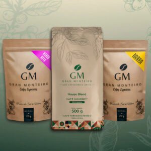 Kit 1 House Blend Gourmet 500g moído + 1 Mundo Novo 250g + 1 Arara 250g